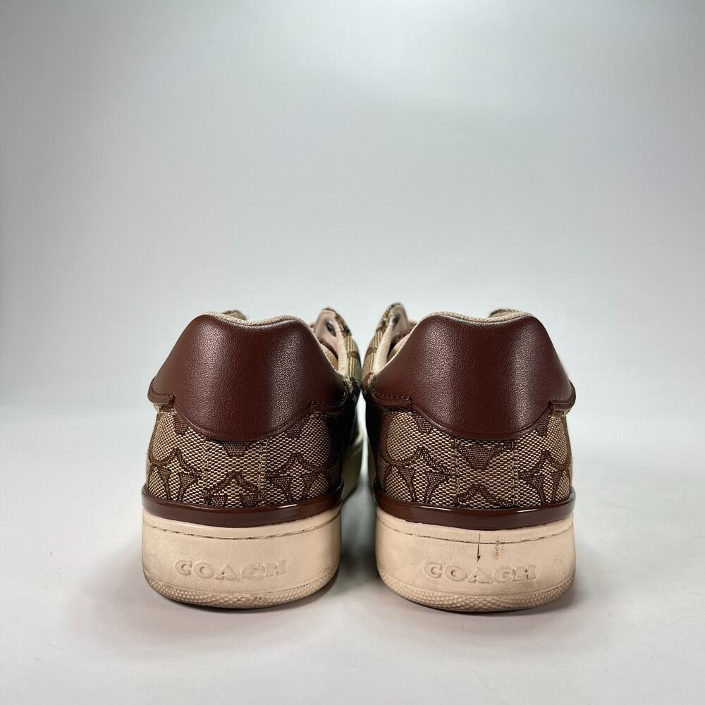 Coach Clip Khaki Saddle Brown Low Top Casual Sneakers Shoes G4967 Womens Sz 7.5B - Picture 4 of 8